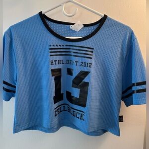 Cell Block 13 Blue Mesh Crop Top